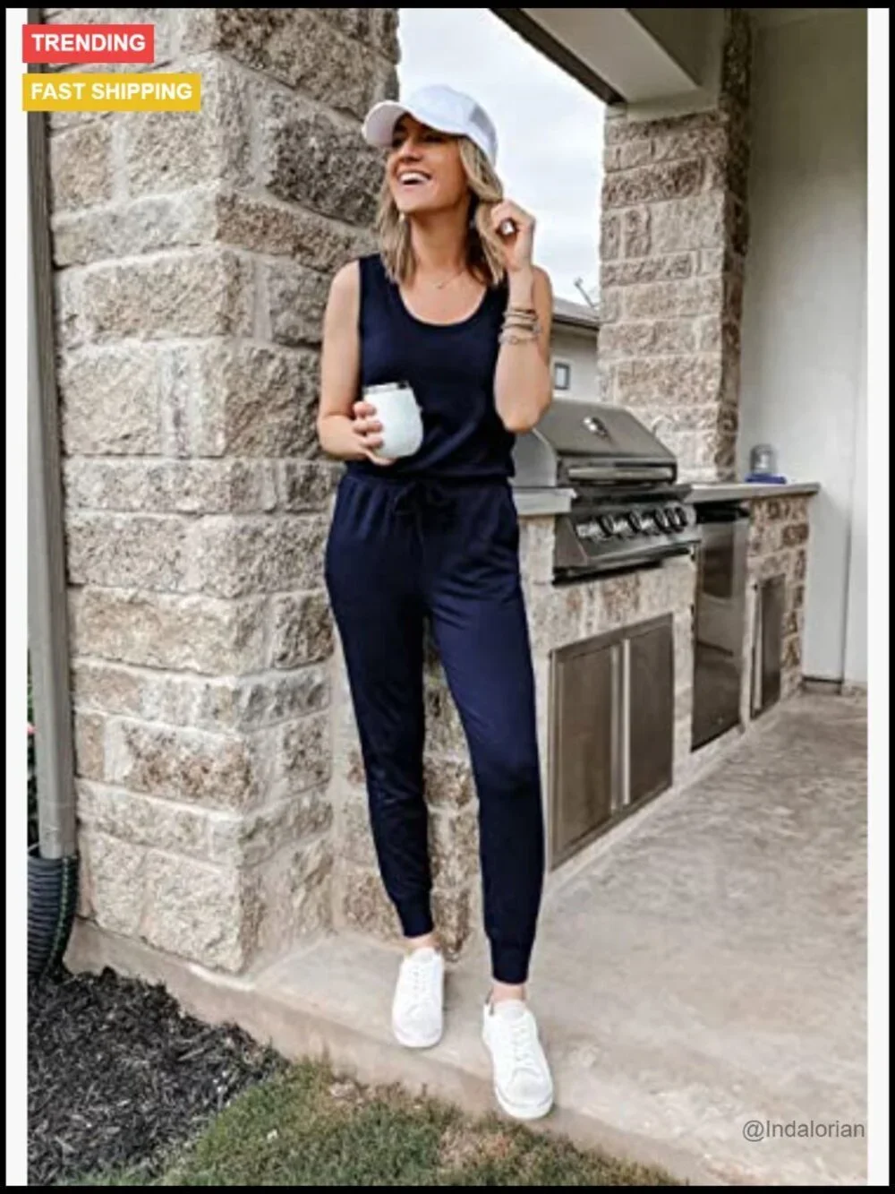 Two Piece Outfit Set Sleeveless Matching Lounge Wear Tracksuit